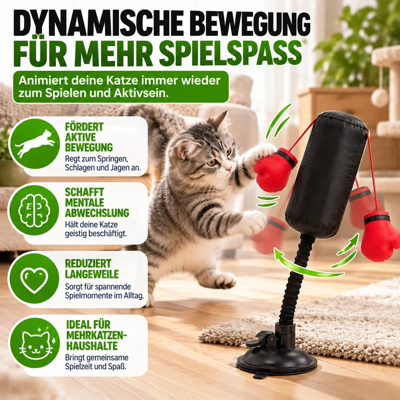 Katzen Boxsack Spielzeug mit Saugnapf