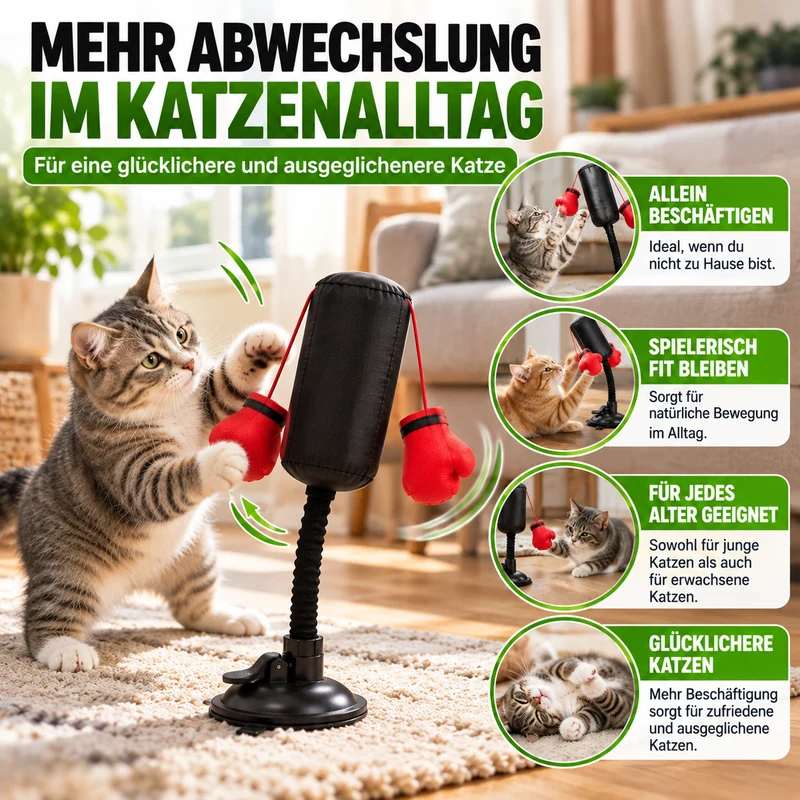 Katzen Boxsack Spielzeug mit Saugnapf