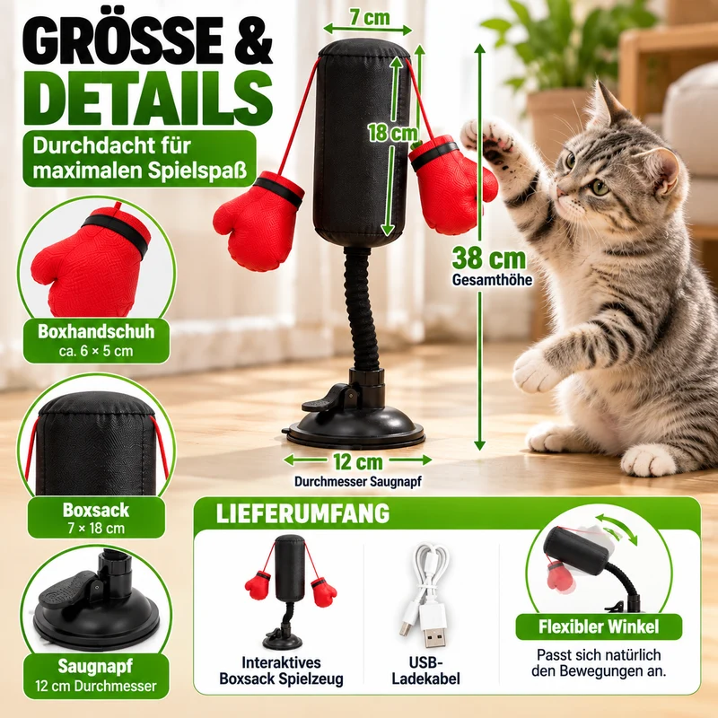Katzen Boxsack Spielzeug mit Saugnapf