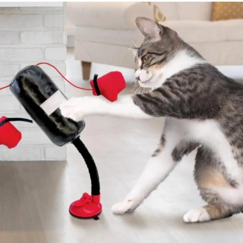 Katzen Boxsack Spielzeug mit Saugnapf
