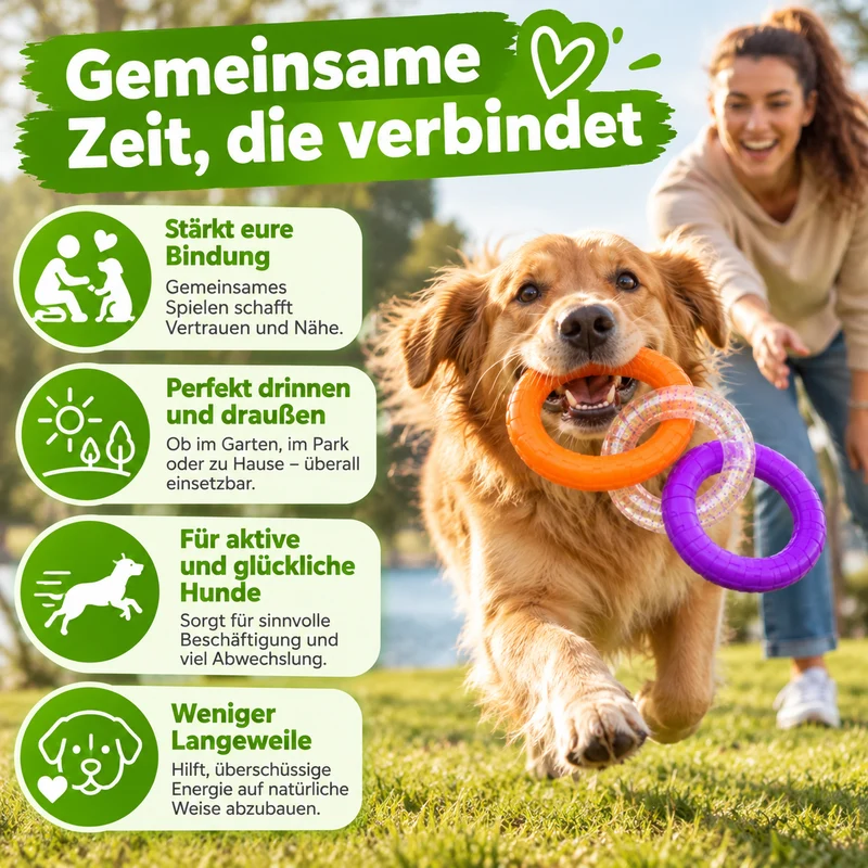 3 Ring Kauspielzeug für Hunde robust und zahnschonend