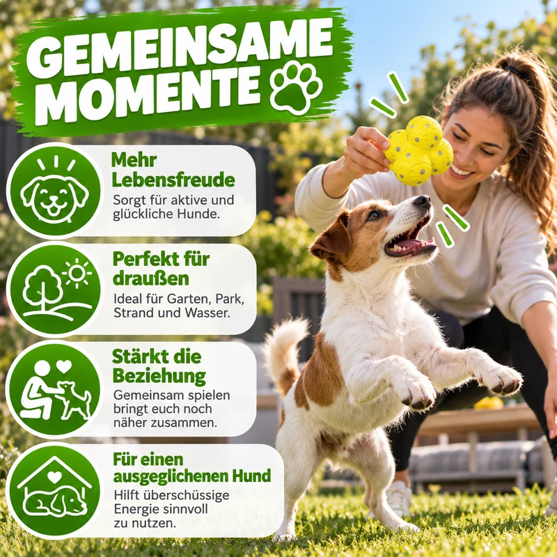 Beißfester Spielball für Hunde und Katzen