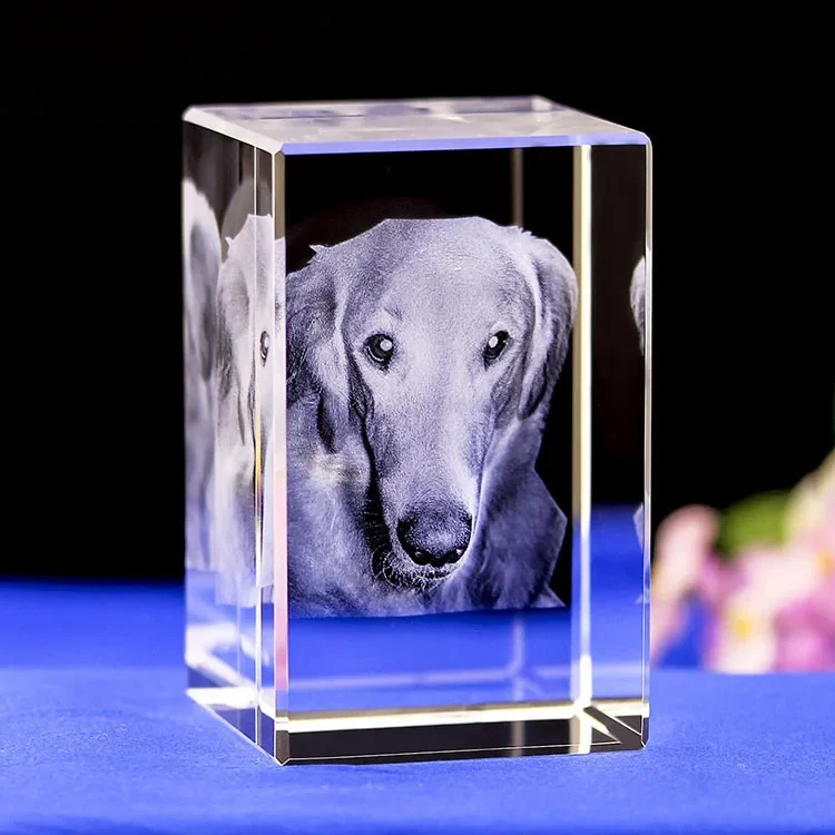 Personalisierter Haustier-Fotokristall mit 2D Gravur
