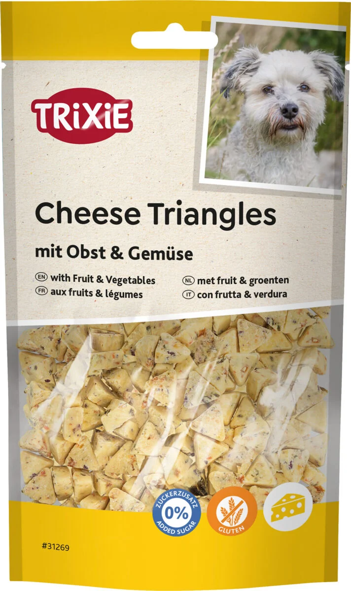 Cheese Triangles, vegetarischer Hundesnack mit Käse, Obst und Gemüse
