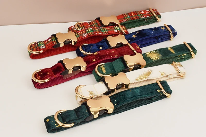 Personalisiertes Samt-Hundehalsband mit Gravur & Stil