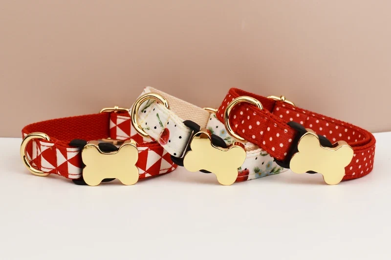 Personalisiertes Samt-Hundehalsband mit Gravur & Stil