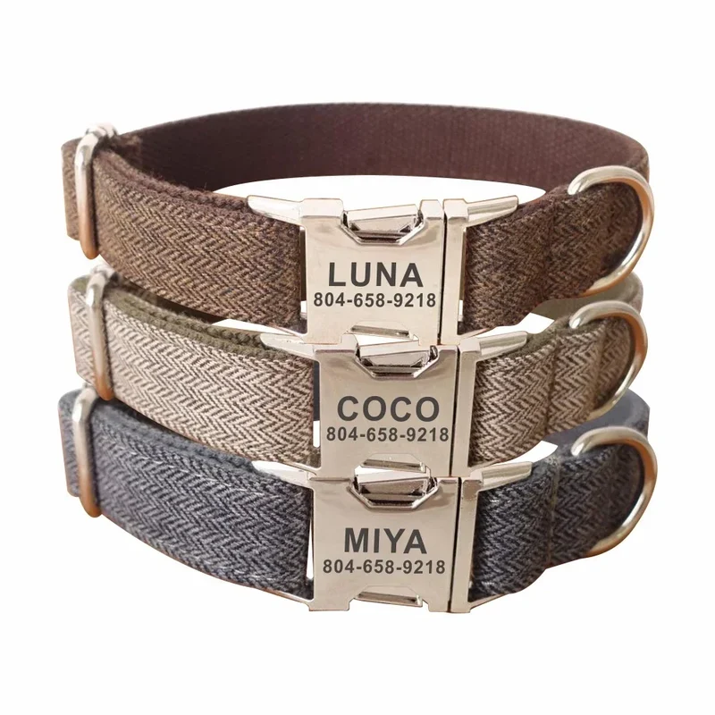 Personalisiertes Hundehalsband aus Edelstahl mit Gravur