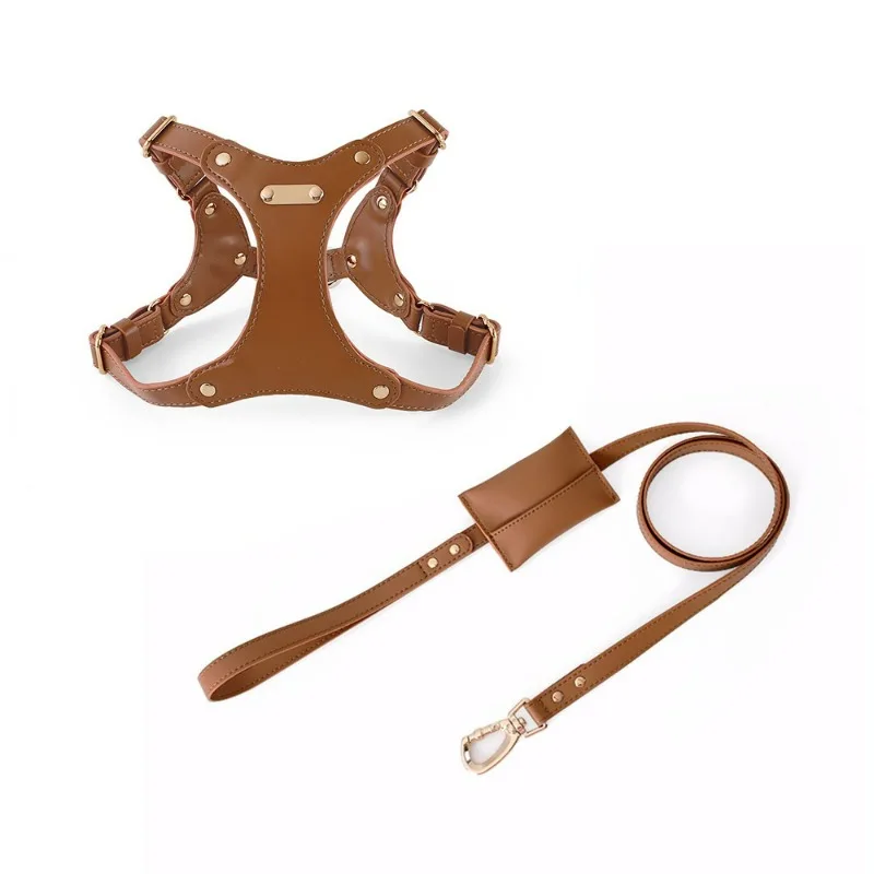 Verstellbares Leder-Hundegeschirr mit individueller Gravur