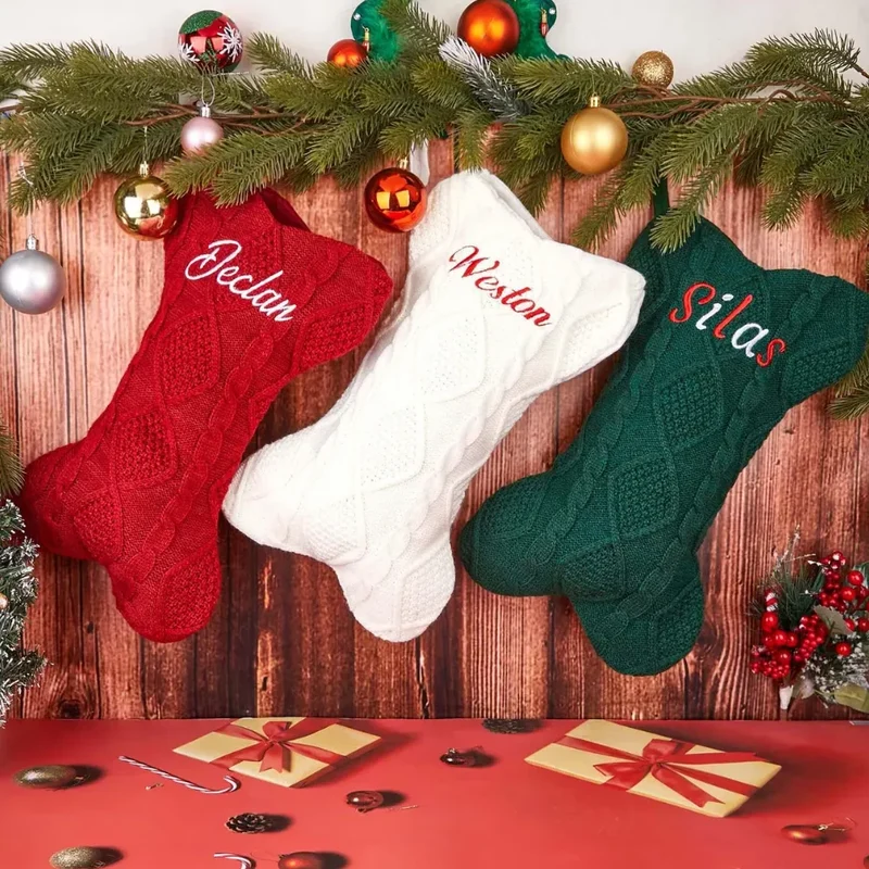 Personalisierter Weihnachtsstrumpf für Hunde mit Namen