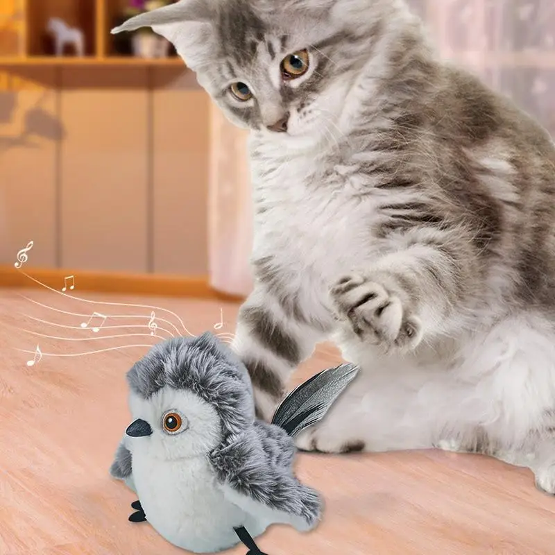 Zwitschernder Sensor Vogel für Katzen mit Flügelschlag