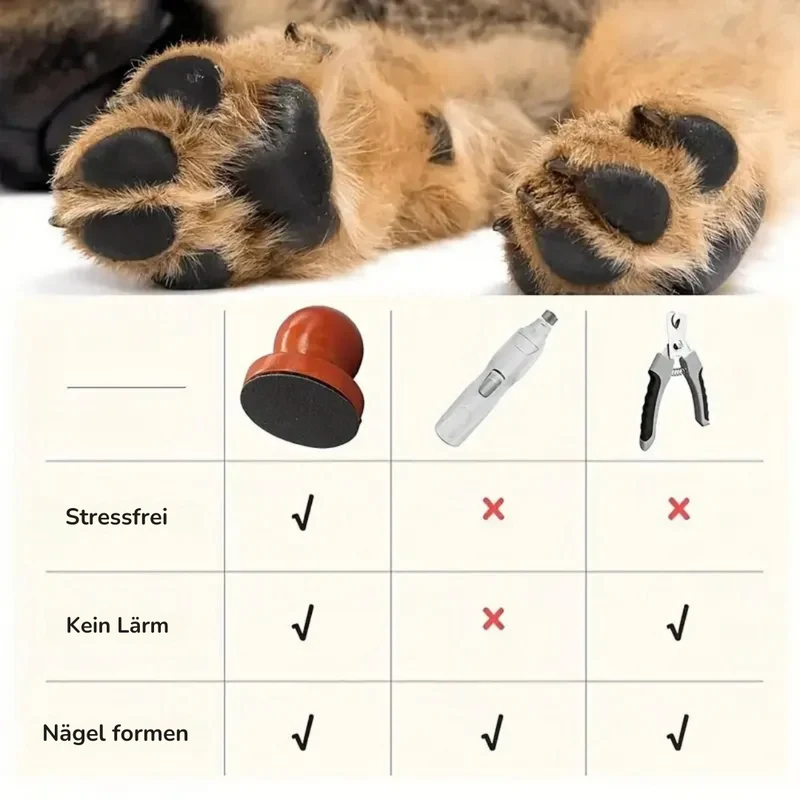 Hunde-Nagelfeile aus Holz mit Wechselpads