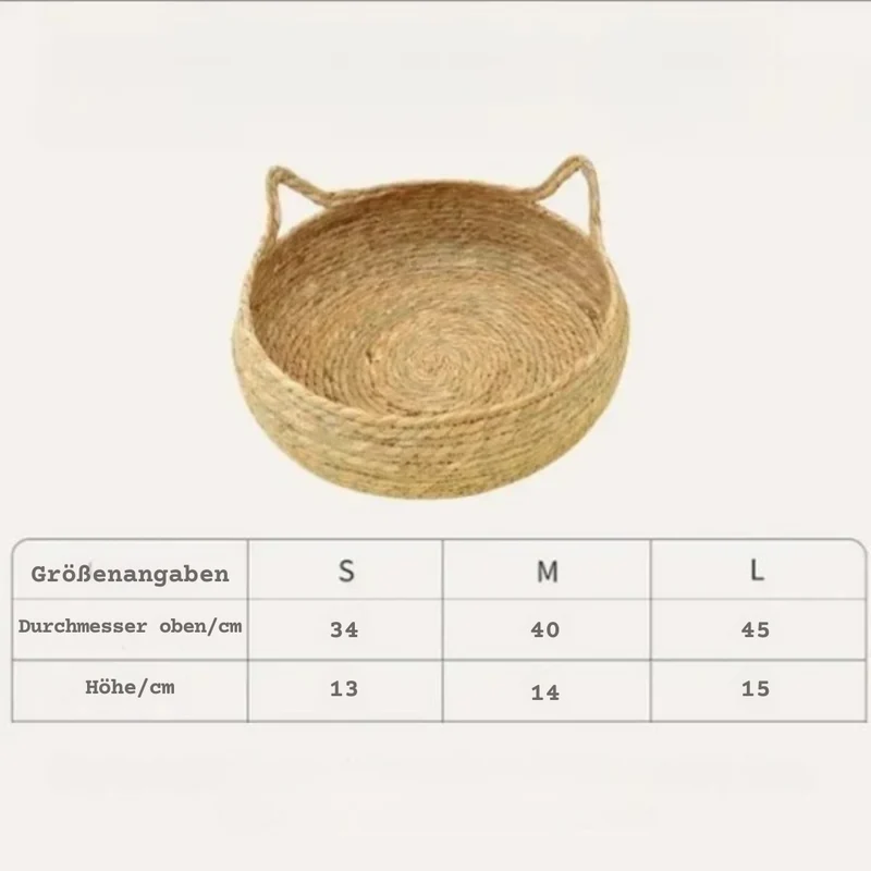 Katzenbett aus Rattan handgewebt & waschbar