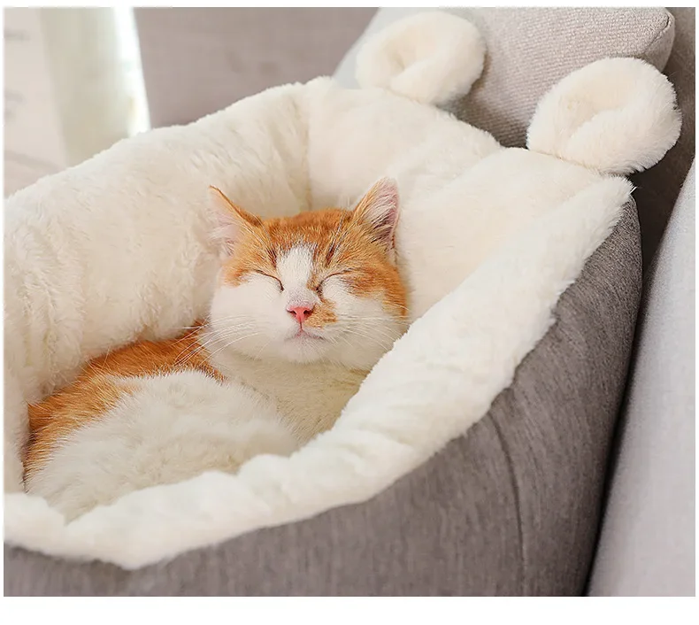 Katzenbett mit Hasenohren Design waschbar und rutschfest