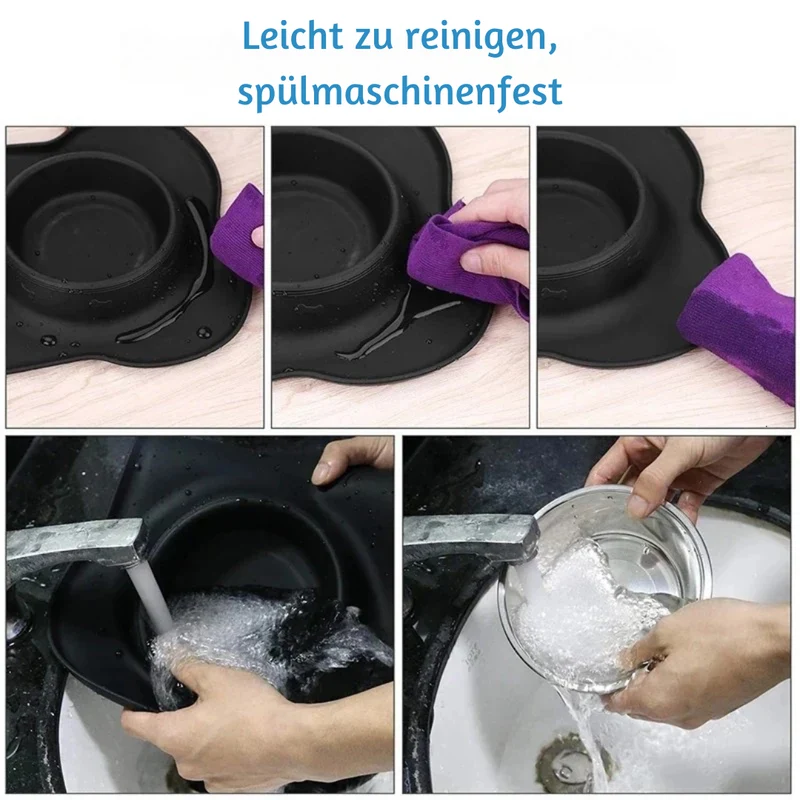 Rutschfester Doppelnapf für Hunde mit Edelstahl