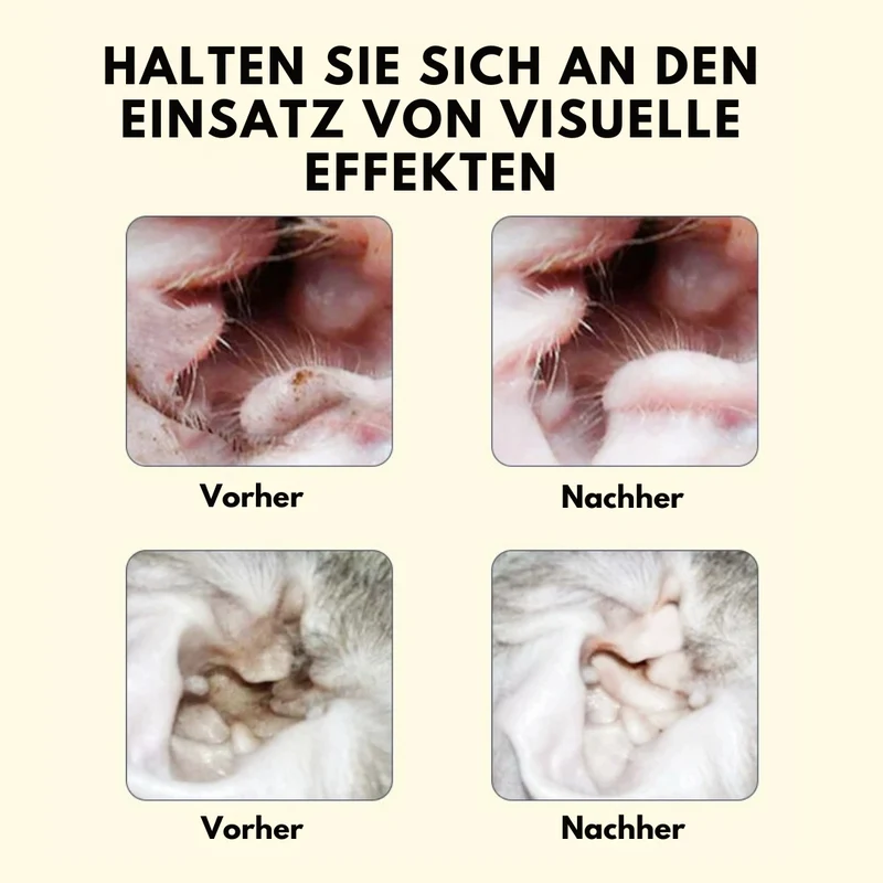 Sanfte Ohrentropfen für Haustiere – Entfernt effektiv Schmutz und Milben