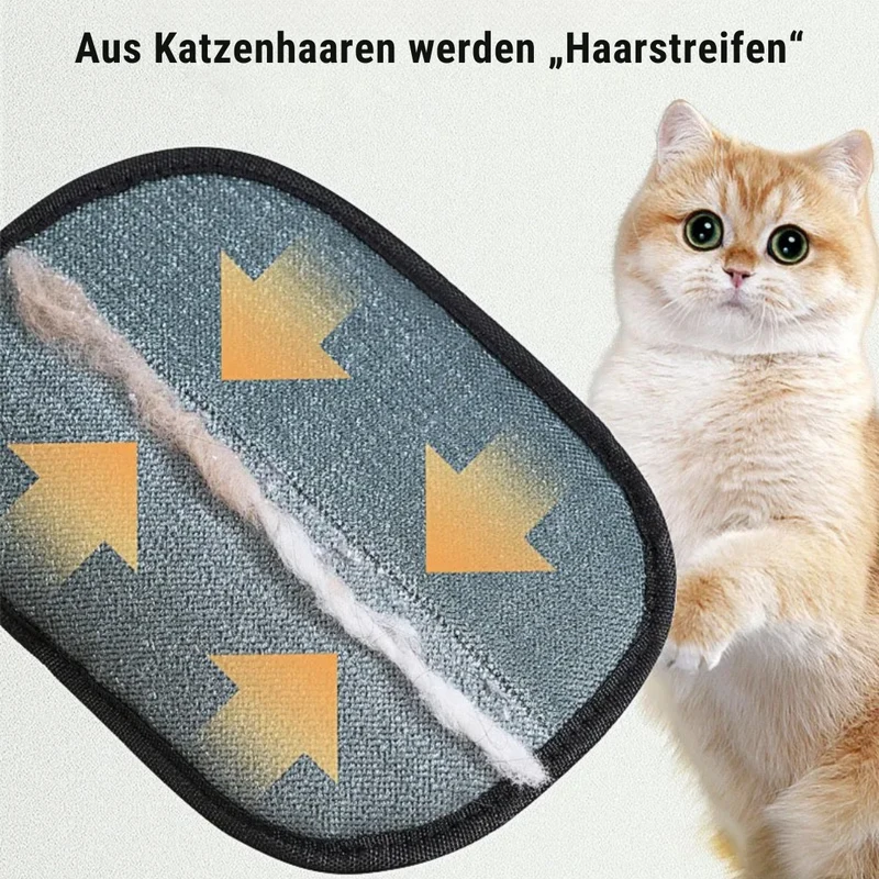 Elektrostatischer Tierhaar-Handschuh mit Zweiwege-Borsten