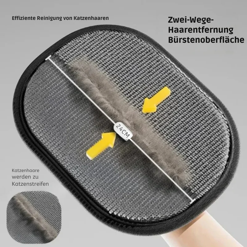 Elektrostatischer Tierhaar-Handschuh mit Zweiwege-Borsten