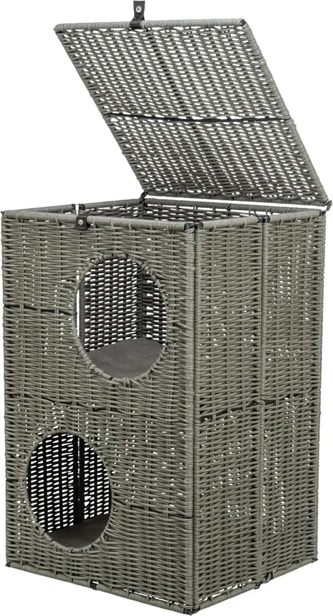 Outdoor Katzenhöhle Amalia aus Polyrattan, eckig