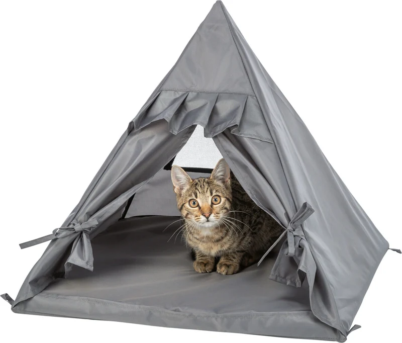 Outdoor Katzentipi Samoa mit Lüftungsgitter und Heringen