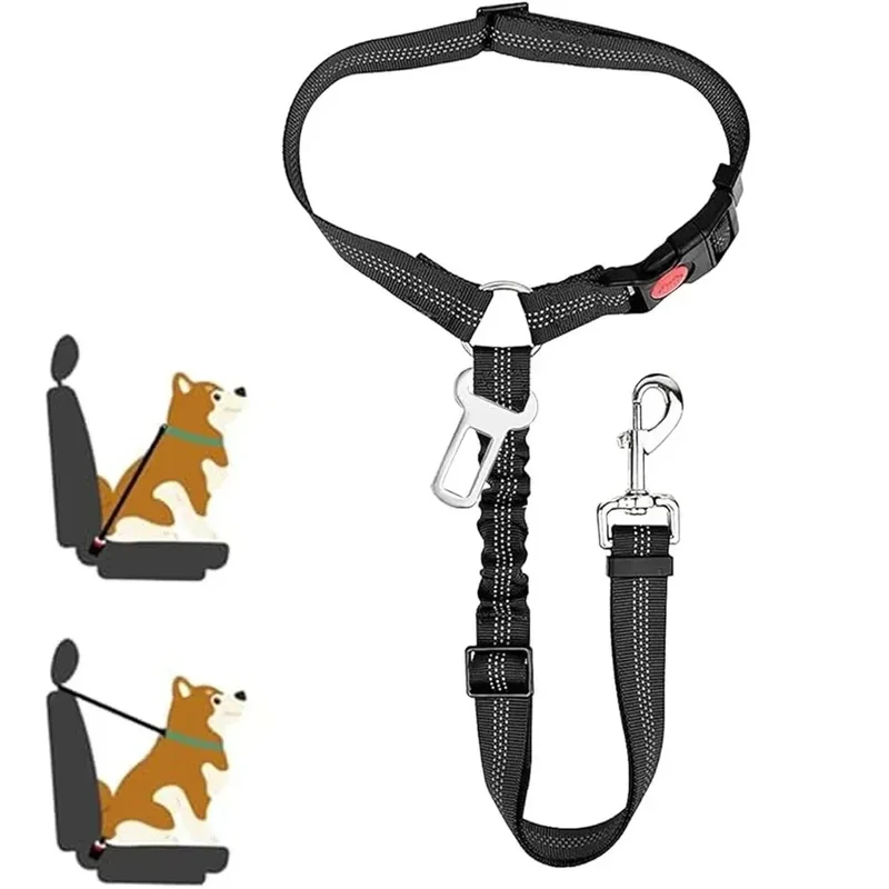 Reflektierendes 2-in-1 Hundegeschirr für Auto & Spaziergang
