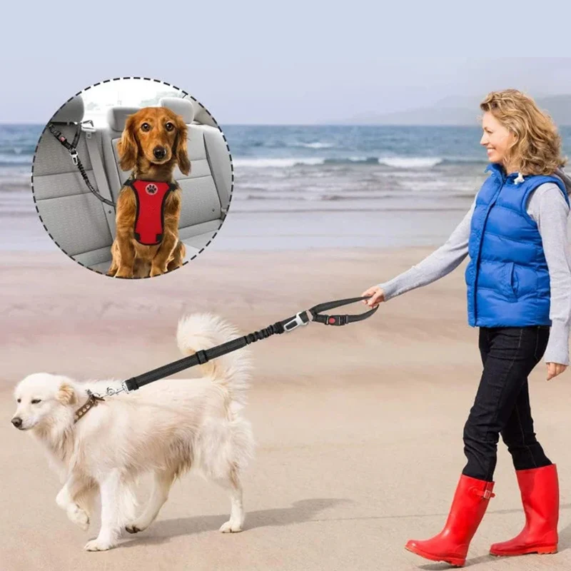 Reflektierendes 2-in-1 Hundegeschirr für Auto & Spaziergang