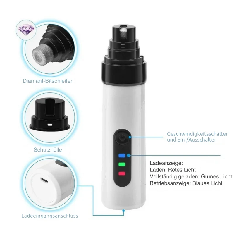 Leiser LED-Krallenschleifer mit USB