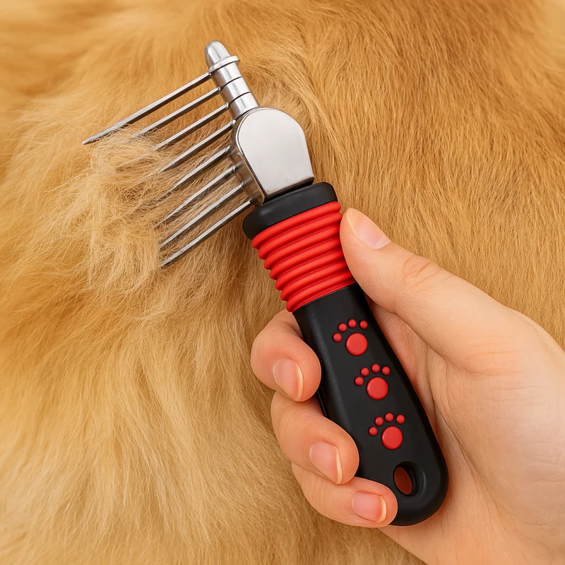 Profi-Entfilzer mit Edelstahlklingen für Hunde & Katzen