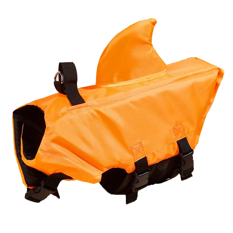 Verstellbare Hundeschwimmweste mit Haiflosse