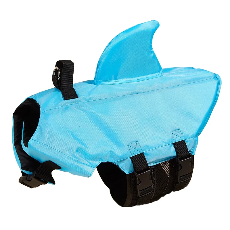 Verstellbare Hundeschwimmweste mit Haiflosse