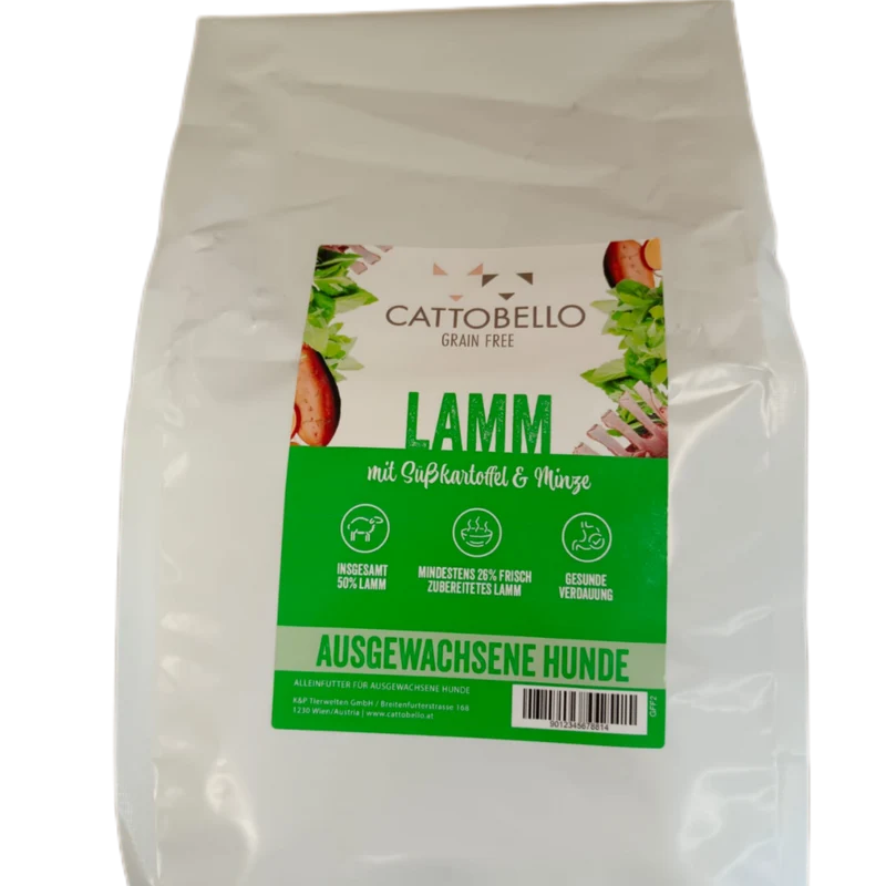 Cattobello Hund Adult Lamm mit Süßkartoffeln und Minze