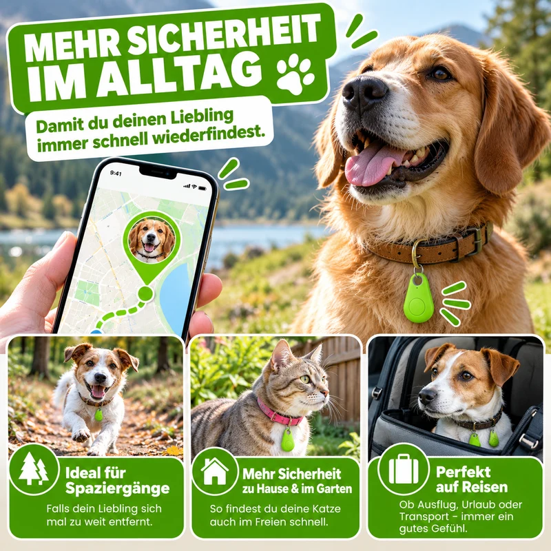 Kompakter GPS-Tracker für Haustiere
