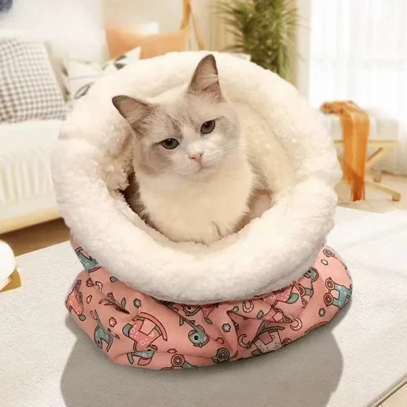 Gepolsterter Plüsch-Katzenschlafsack