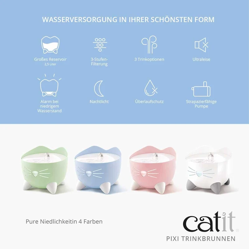 Catit Pixi Combo Kit Trinkbrunnen Futternapf und 3 Ersatzfilter