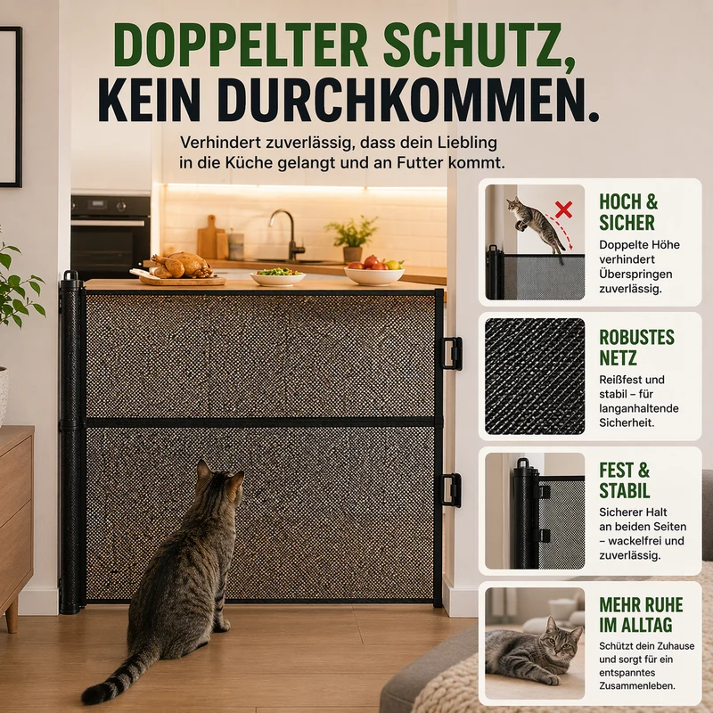Flexibles Haustier-Sicherheitsnetz für Tür & Treppe