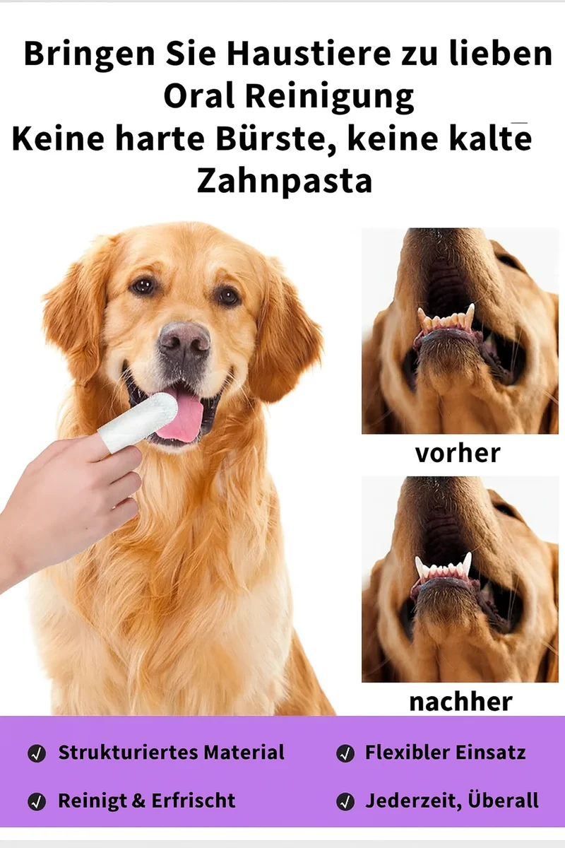 Zahn- & Ohrenpflege-Fingertücher für Haustiere