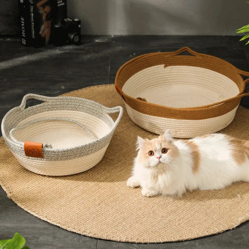 Handgeflochtenes Katzenbett aus Baumwolle