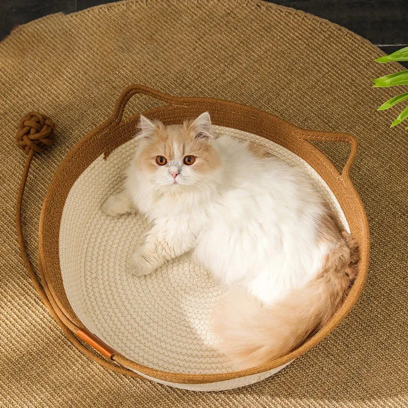Handgeflochtenes Katzenbett aus Baumwolle