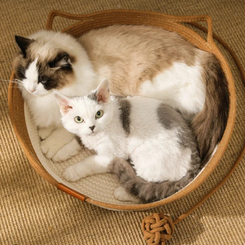 Handgeflochtenes Katzenbett aus Baumwolle