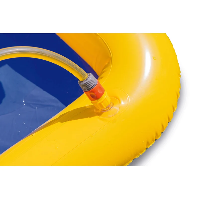 Beeztees Hundepool Palmy mit Sprinkler – Hundeplanschbecken 163x100x47 cm, gelb
