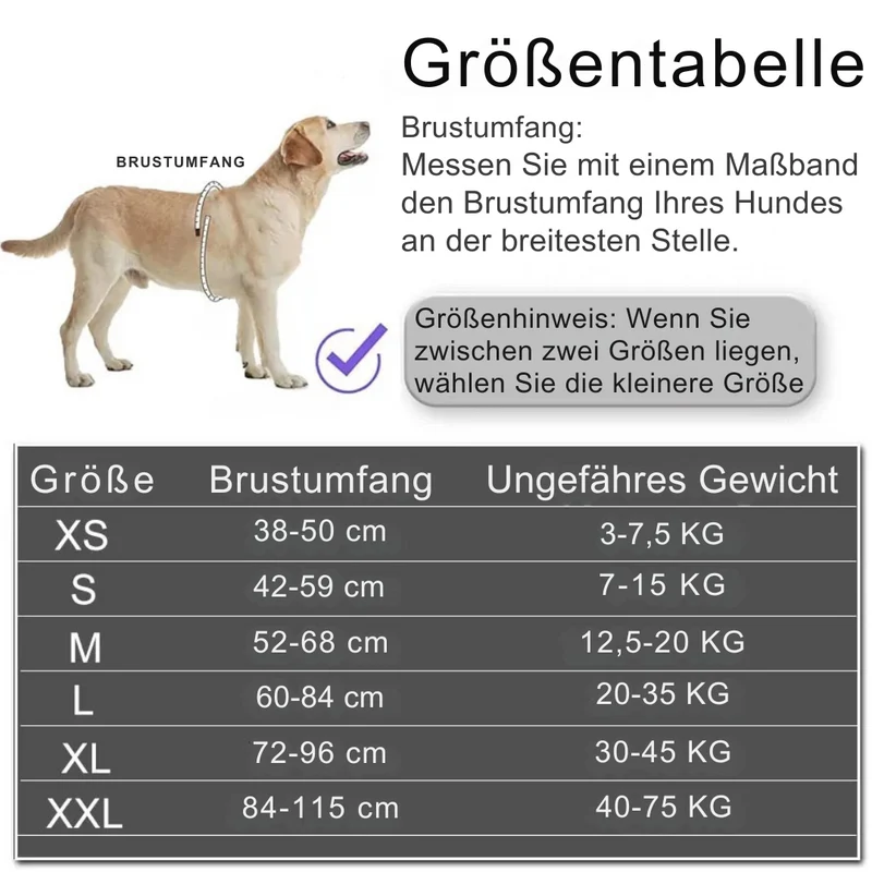 Personalisierbares Hundegeschirr mit Griff & Reflexstreifen