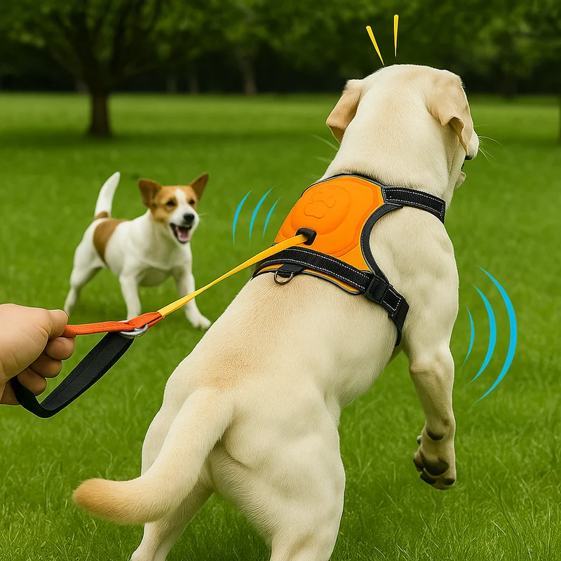 Anti-Zug Hundegeschirr mit Leine & Auto-Stopp-System