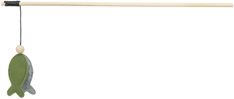 Spielangel für Katzen mit Fisch, Catnip und Knistereffekt, 48 cm