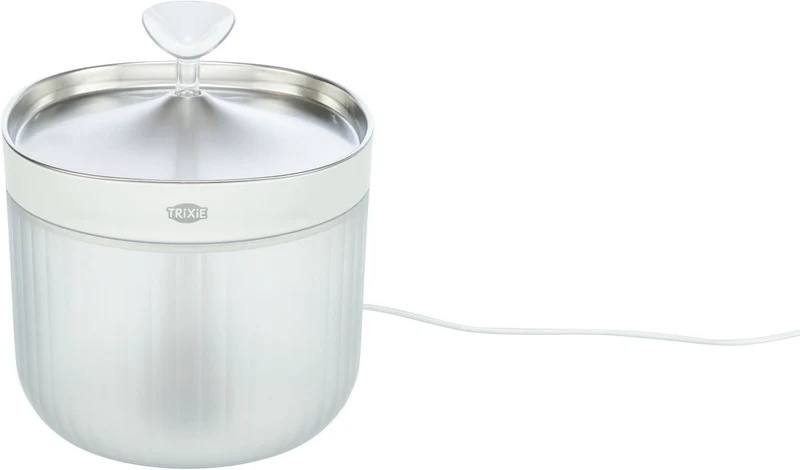 TRIXIE Aqua Clear Trinkbrunnen für Hunde – Edelstahlschale, 2,5 L, USB