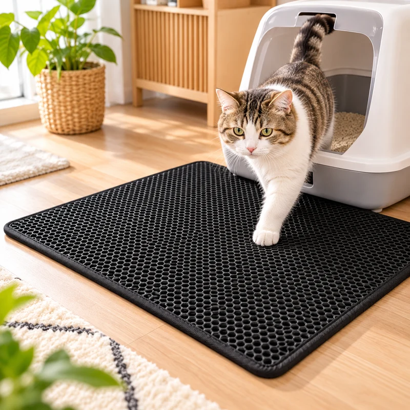 Doppellagige Katzenstreumatte mit Wabenstruktur
