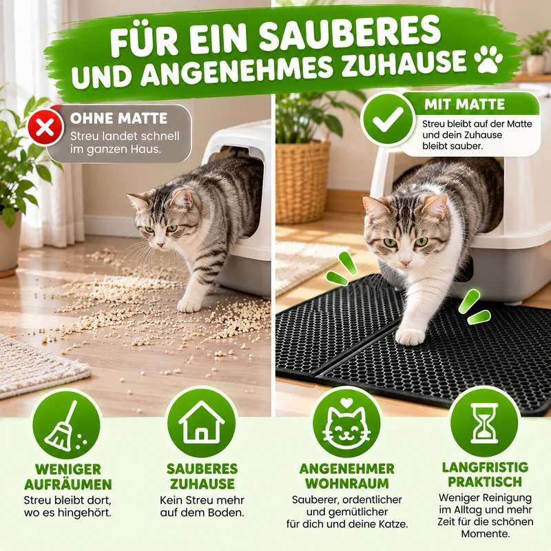 Doppellagige Katzenstreumatte mit Wabenstruktur