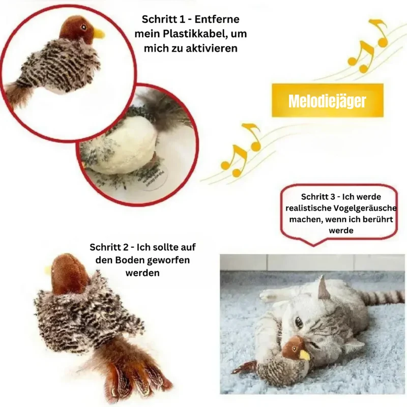 Zwitscherndes Vogelspielzeug für Katzen