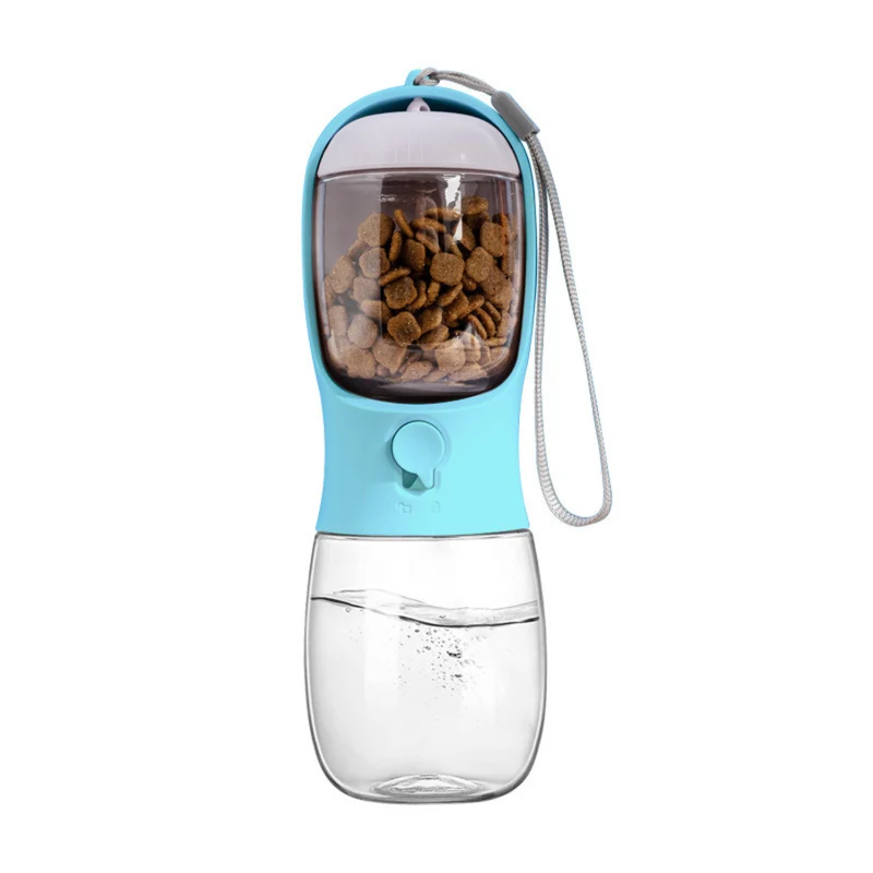 2-in-1 Trinkflasche mit Futterfach für unterwegs