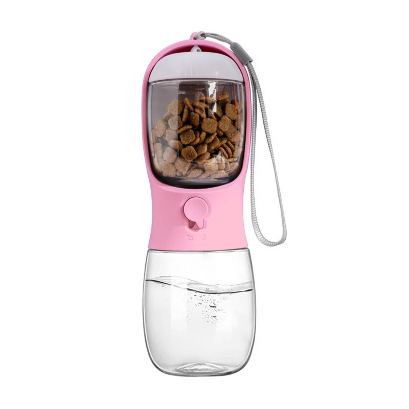 2-in-1 Trinkflasche mit Futterfach für unterwegs