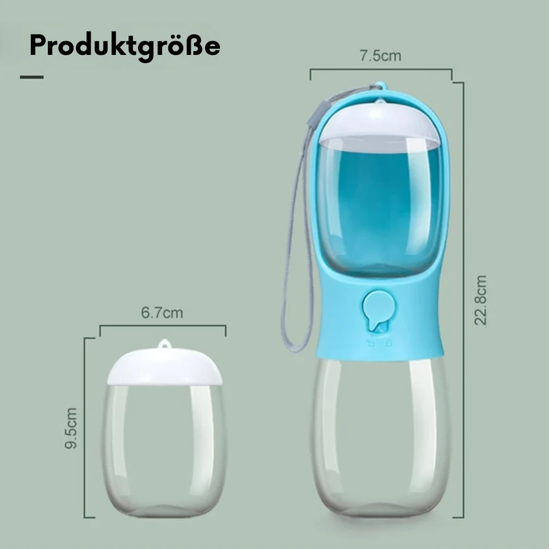 2-in-1 Trinkflasche mit Futterfach für unterwegs