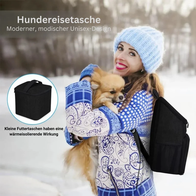 Hunde-Reiserucksack mit Futterbox & Zubehörfach